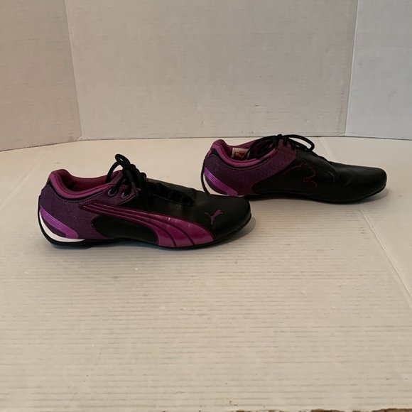 Puma Eco Ortholite Womens Black Purple Shoe Sneaker Size 6.5 - Picture 4 of 12
